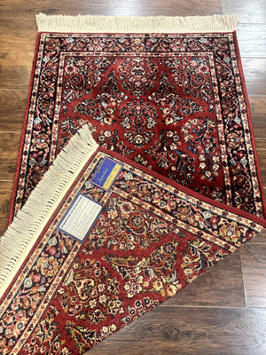 Karastan Rug 3x5 Red Sarouk #785, Karastan Wool Pile Rug, Original 700 Series, Discontinued Vintage Karastan Carpet