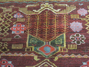 4' X 6' Antique Handmade Caucasian Shirvan Russian Armenian Wool Rug Colorful