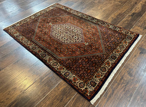 Persian Bidjar Rug 4x5, Fine 290 KPSI, Herati Pattern