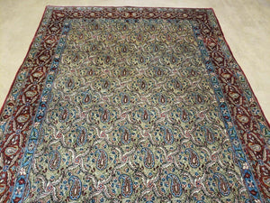 4' X 7' Handmade Turkish Wool Rug Paisley Hand Knotted Flowers One Of A Kind
