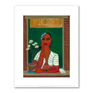 Latin Lady in Window by Ralph Fasanella