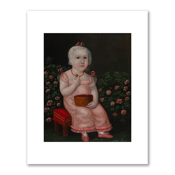Seated Girl with Strawberries by Joshua Johnson