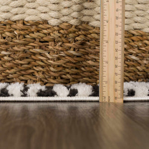 Leryn Black & White Checkered 7ft Runner Rug