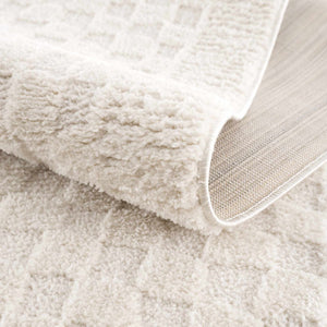 Leryn Ivory Checkered 7ft Runner Rug