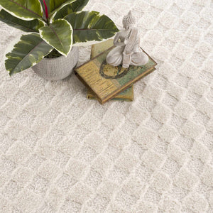 Leryn Ivory Checkered 7ft Runner Rug
