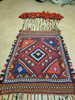 3' X 4' Antique Handmade Turkish Wool Kilim Rug Decorative Seat Cover