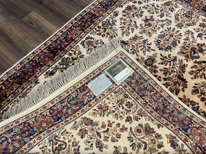Karastan Rug 4.3 x 6, Karastan Ivory Sarouk #760 Wool Carpet, Vintage Original Collection 700 Series Discontinued, Floral Oriental Rug, Nice