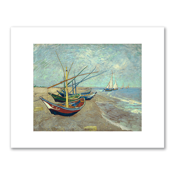 Fishing boats on the beach at Les Saintes-Maries-de-la-Mer by Vincent Van Gogh