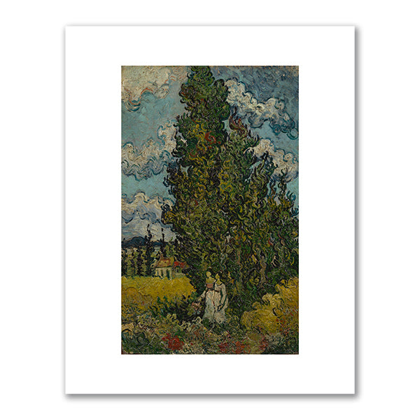 Cypresses and Two Women by Vincent Van Gogh