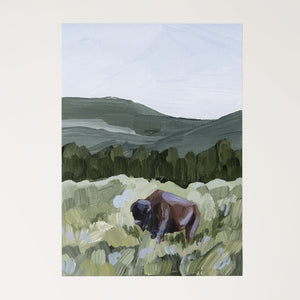 "Grazing in Yellowstone" Art Print