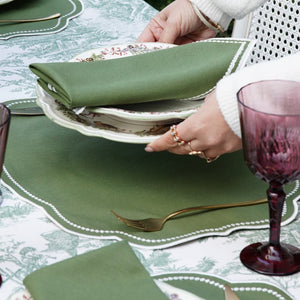MIRELI GREEN RECTANGLE PLACEMAT & NAPKIN SET (Set Of 4)