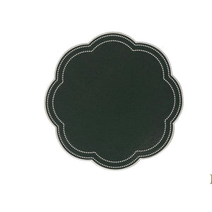 NURTURE GREEN SCALLOPED FAUX LEATHER PLACEMAT (Set Of 4)