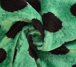 Handmade Velvet Lumbar Pillow in Green and Black Polka Dot Design - High-Quality 16x24 Inch Decorative Accent with Premium Down Feather Insert