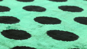 Handmade Velvet Lumbar Pillow in Green and Black Polka Dot Design - High-Quality 16x24 Inch Decorative Accent with Premium Down Feather Insert