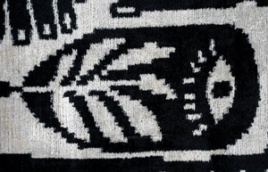 Handmade Velvet Throw Pillow with Black and White Abstract Eye Design - High-Quality 20x20 Inch Decorative Accent with Premium Down Feather Insert
