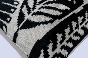Handmade Velvet Throw Pillow with Black and White Abstract Eye Design - High-Quality 20x20 Inch Decorative Accent with Premium Down Feather Insert