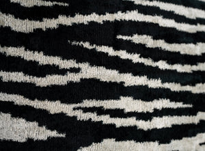 Handmade Velvet Throw Pillow with Black and White Zebra Print Design - High-Quality 20x20 Inch Decorative Accent with Premium Down Feather Insert
