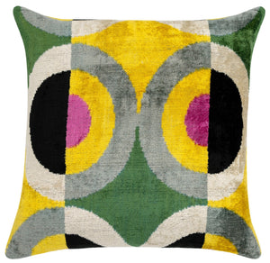 Handmade Velvet Throw Pillow with Modern Abstract Design - High-Quality 20x20 Inch Decorative Accent with Premium Down Feather Insert