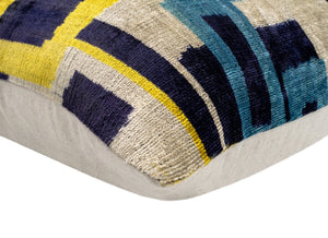 Handmade Velvet Throw Pillow with Modern Geometric Design - High-Quality 20x20 Inch Decorative Accent with Premium Down Feather Insert