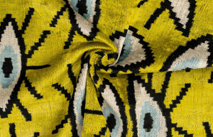 Handmade Yellowish Eye Design Throw Pillow - 16x24 inch, Vegetable Dyed with Premium Down Feather Insert