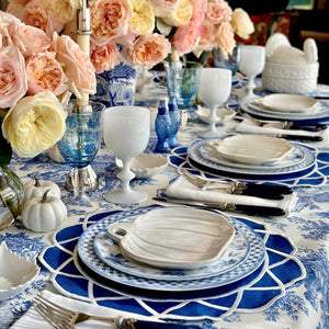 GATHER NAVY BLUE ROUND FABRIC PLACEMAT (Set Of 4)