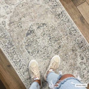 Rudo Beige Washable 7ft Runner Rug