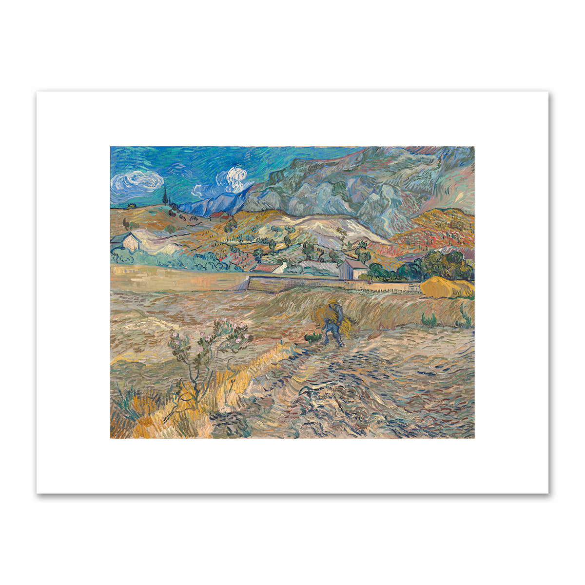 Enclosed Wheat Field with Peasant by Vincent van Gogh