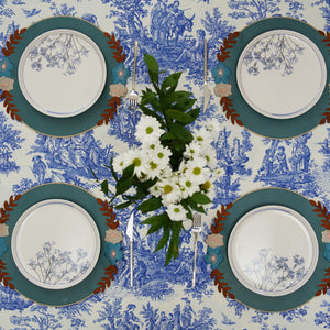 JASMINE BLUE ROUND FAUX LEATHER PLACEMAT (Set Of 4)