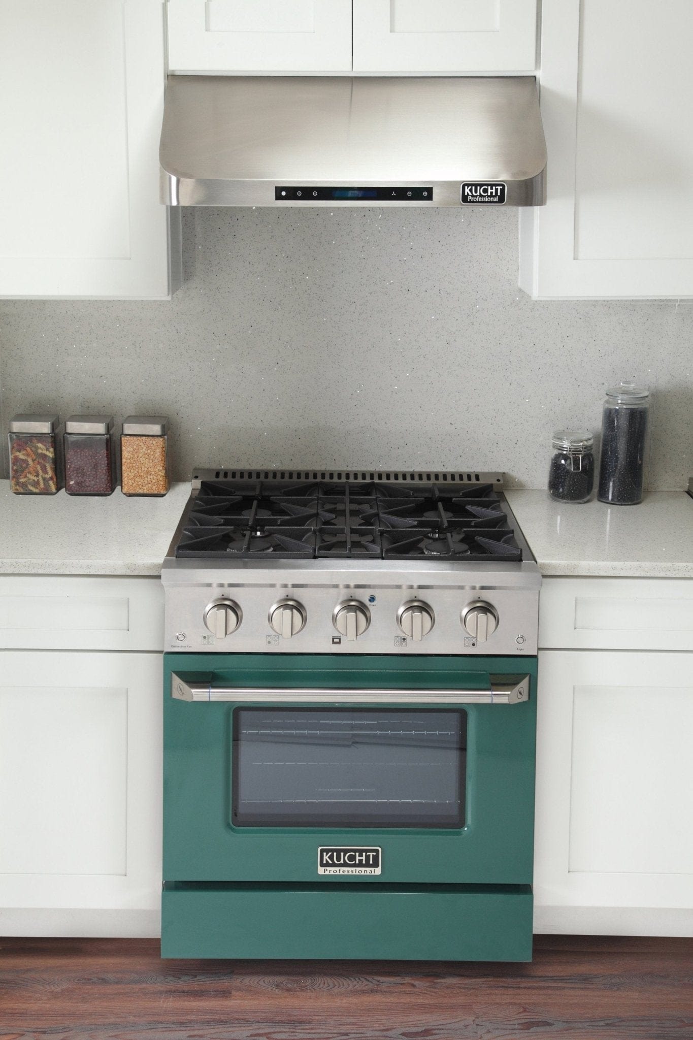 Kucht 30" Gas Range in Stainless Steel with Green Oven Door, KNG301-G - 30" / Green