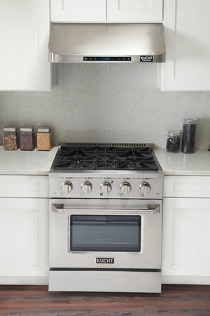Kucht 30" Gas Range in Stainless Steel with Silver Oven Door, KNG301-S