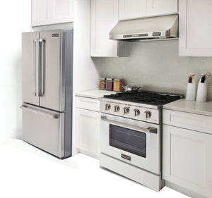 Kucht 30" Gas Range in Stainless Steel with White Oven Door, KNG301-W