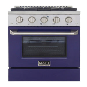 Kucht 30" Propane Range, Stainless Steel, Blue Oven Door, KNG301/LP-B