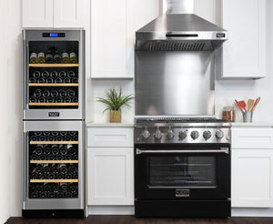Kucht 36" Gas Range, Stainless Steel with Black Door, KNG361-K