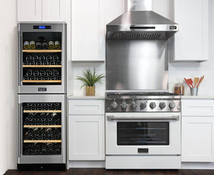 Kucht 36" Gas Range, Stainless Steel with White Oven Door, KNG361-W