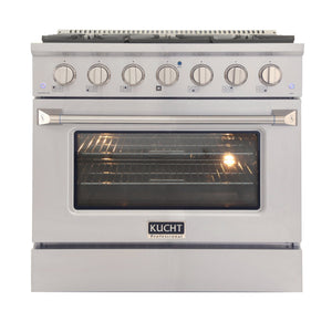 Kucht 36" Propane Range in Stainless Steel, Silver Door, KNG361/LP-S
