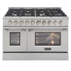 Kucht 48" Propane Range in Stainless Steel, Silver Doors, KNG481/LP-S