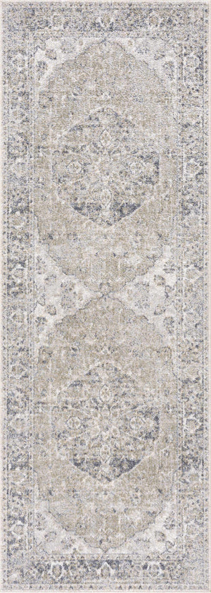 Rudo Blue Washable 7ft Runner Rug