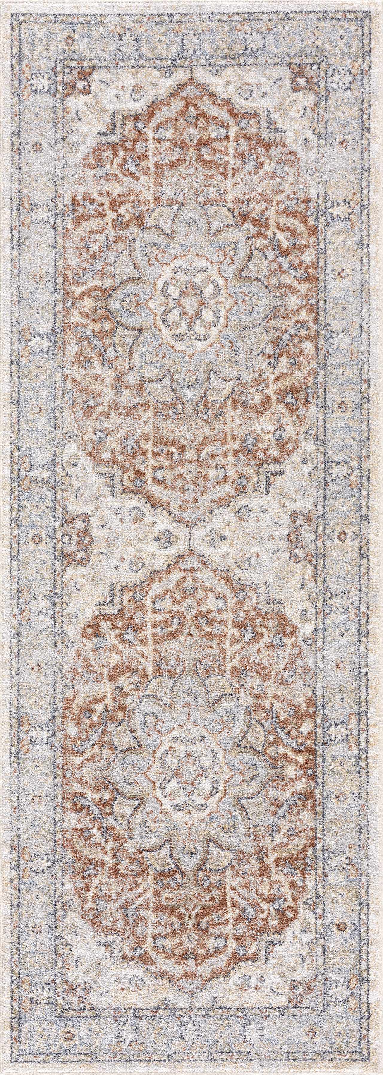 Emke Cream Washable 7ft Runner Rug