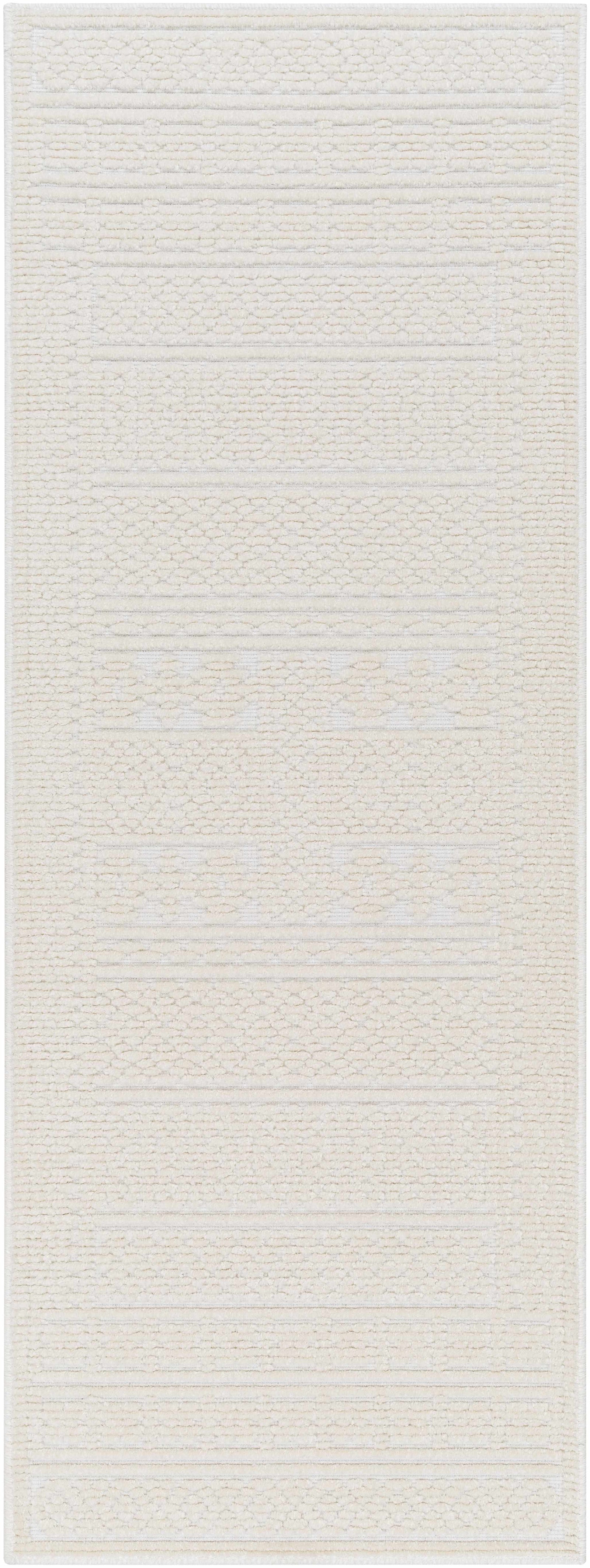 Bahar Cream Washable 7ft Runner Rug