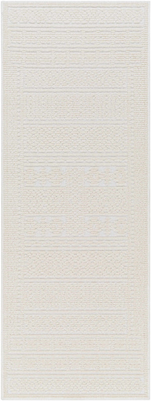 Bahar Cream Washable 7ft Runner Rug