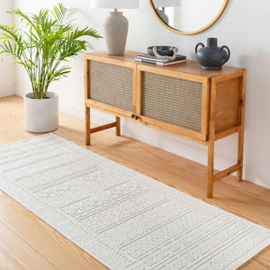 Bahar Cream Washable 7ft Runner Rug