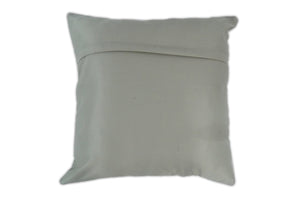Modern Stripes Ivory and Gray Genuine leather Pillow with Insert, Cushion | PL16