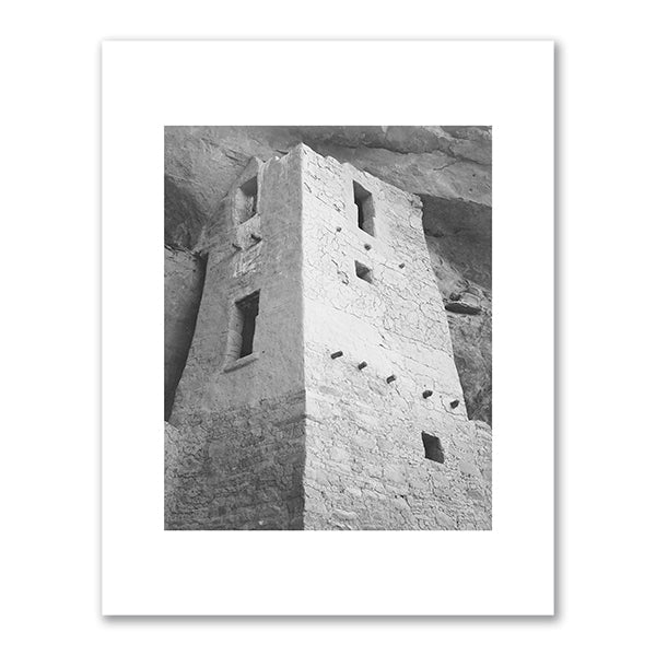 View of tower, taken from above, "Cliff Palace, Mesa Verde National Park," Colorado by Ansel Adams