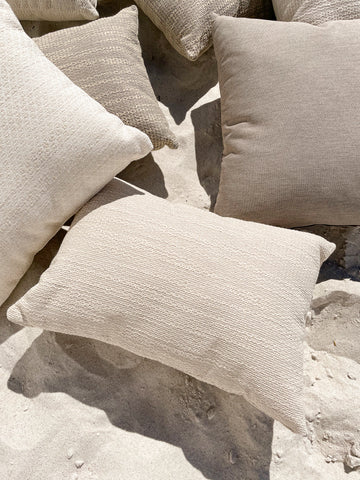 Natural Waves Beige Indoor Outdoor Pillow