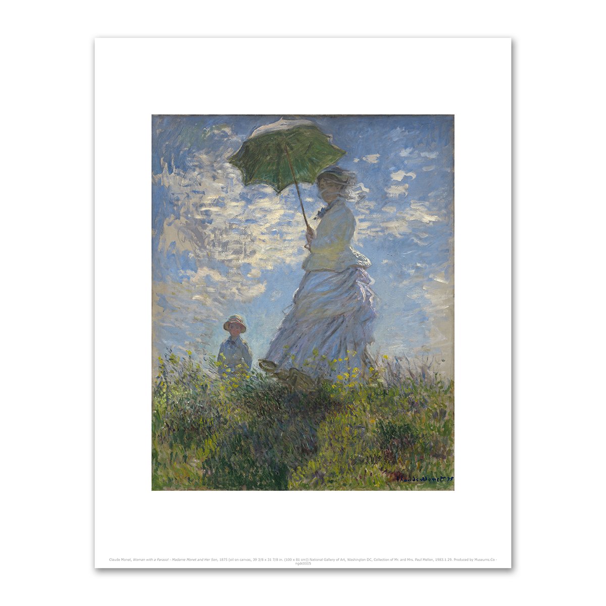 Woman with a Parasol - Madame Monet and Her Son by Claude Monet