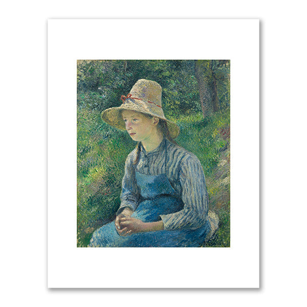 Peasant Girl with a Straw Hat by Camille Pissarro