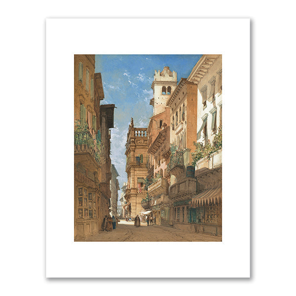 Corso Sant' Anastasia with the Palazzo Maffei in Verona by William Callow