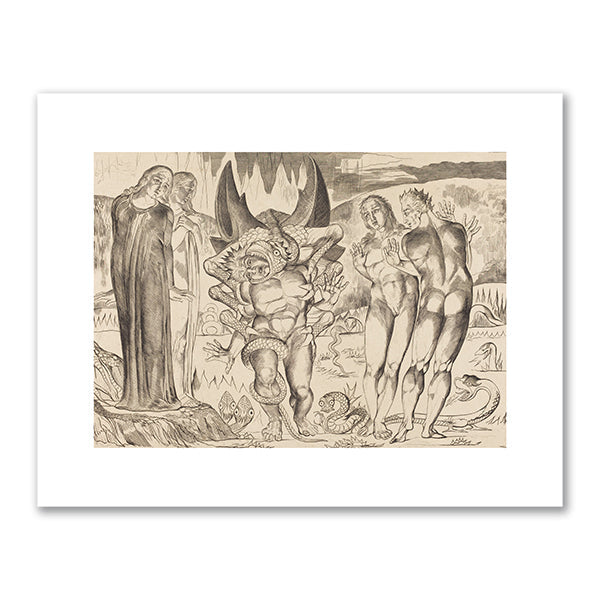 The Circle of the Thieves; Agnolo Brunelleschi Attacked by a Six-Footed Serpent by William Blake