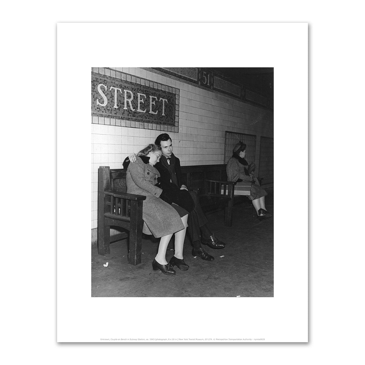 Couple on Bench in Subway Station by Unknown