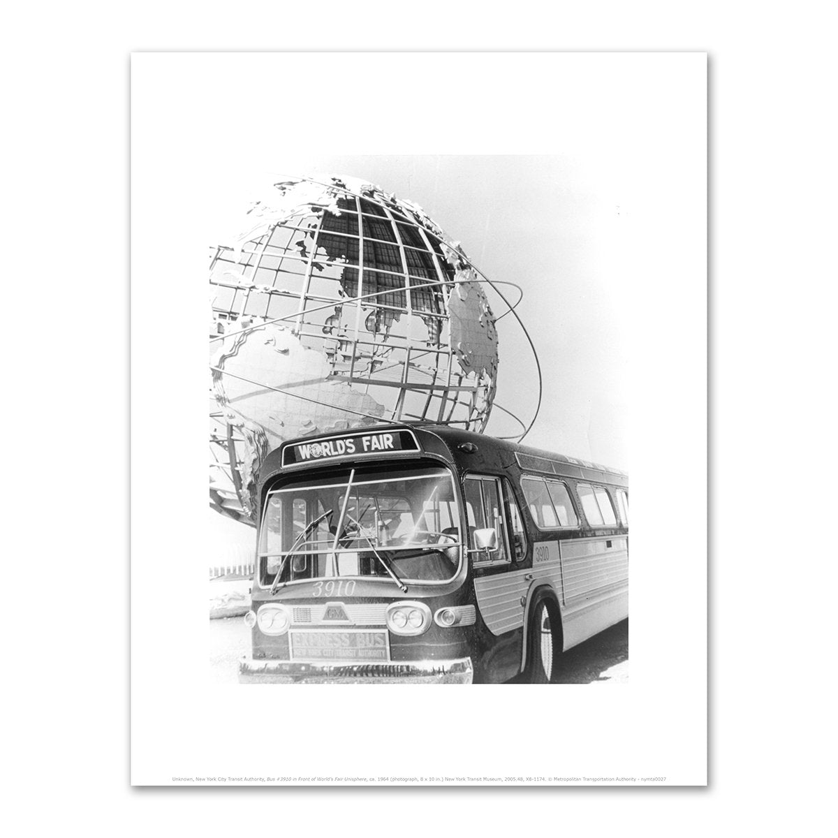Bus #3910 in Front of World's Fair Unisphere by Unknown